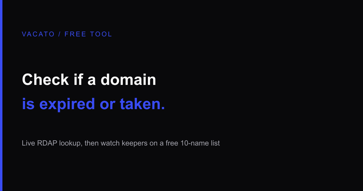 Vacato free domain checker OG